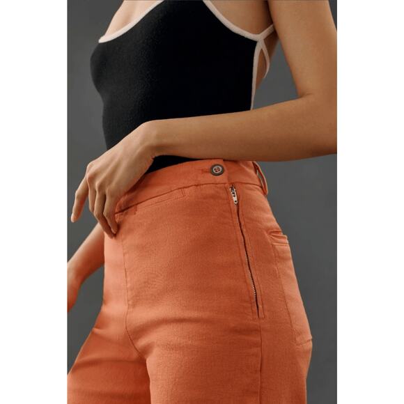 Pilcro The Skipper Side-Zip Crop Wide-Leg Jeans 28 waist NEW - Picture 2 of 3
